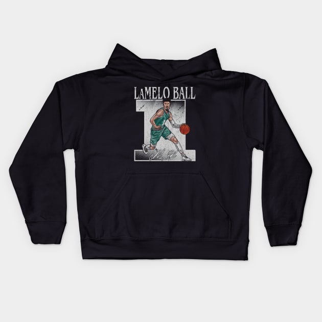 LaMelo Ball Charlotte Number Kids Hoodie by ClarityMacaws